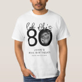 80歳のお誕生日おめでとう | 80歳の誕生日写真入りグッズ Tシャツ (正面)
