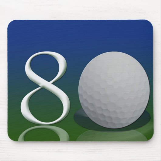 80歳のゴルフナットへのハッピーバースデー マウスパッド (正面)