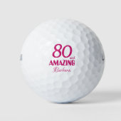 80歳のゴルフ誕生日お祝い 80歳ゴルファーへのギフト ゴルフボール (正面)
