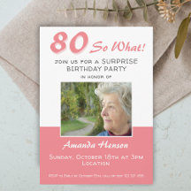 80歳のサプライズ誕生日パーティー写真招待状