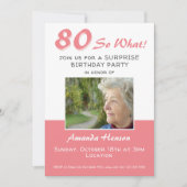80歳のサプライズ誕生日パーティー写真招待状 (正面)