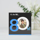 80歳のビッグ8オ！写真テンプレート誕生日パーティー 招待状 (スタンド正面)