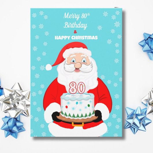 80歳のメリークリスマス お誕生日おめでとう カード
