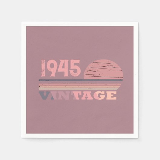 80歳のヴィンテージ80歳の誕生日パーティー スタンダードカクテルナプキン (正面)