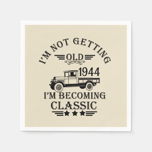 80歳のヴィンテージ80歳の誕生日パーティー スタンダードカクテルナプキン (正面)