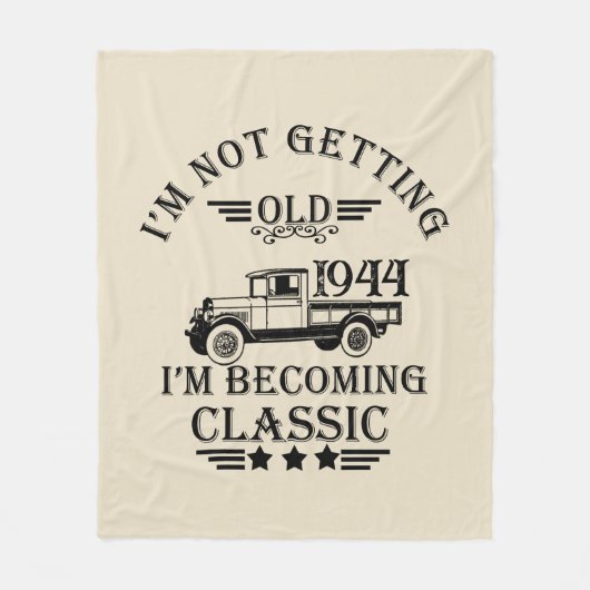 80歳のヴィンテージ80歳の誕生日パーティー フリースブランケット (正面)