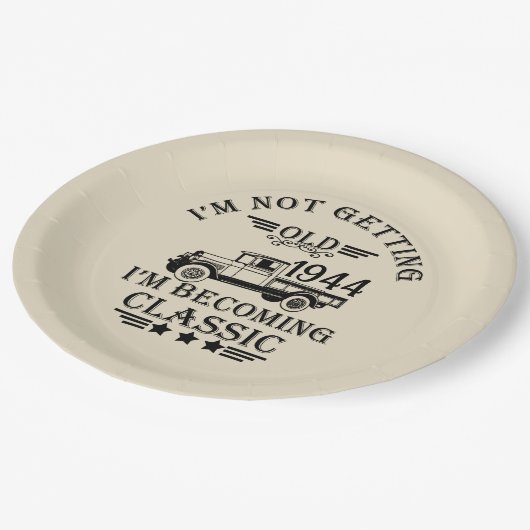 80歳のヴィンテージ80歳の誕生日パーティー ペーパープレート (アングル)