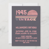 80歳のヴィンテージ80歳の誕生日パーティー 招待状 (正面)