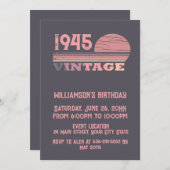 80歳のヴィンテージ80歳の誕生日パーティー 招待状 (正面/裏面)