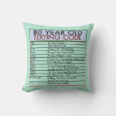 80歳の古いメールや文字を打つコードおもしろい誕生日 クッション (正面)