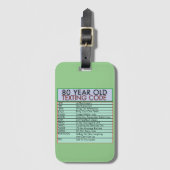80歳の古いメールや文字を打つコードおもしろい誕生日 ラゲッジタグ (正面縦)