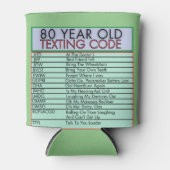 80歳の古いメールや文字を打つコードおもしろい誕生日 缶クーラー (正面)