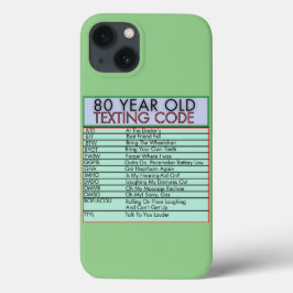 80歳の古いメールや文字を打つコードおもしろい誕生日 iPhone 13ケース