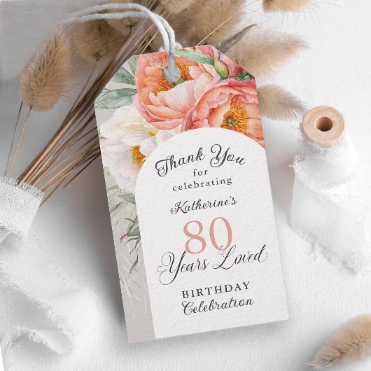 80歳の愛を込めたフェミナインプリンセス 80歳の誕生日 ギフトタグ