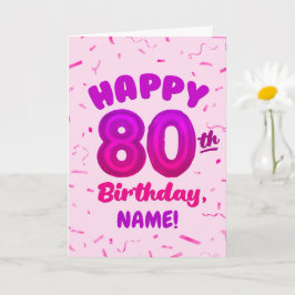 80歳の数字 名前入り 誕生日カード カード