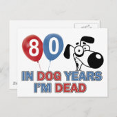 80歳の犬の年のデザイン ポストカード (正面/裏面)