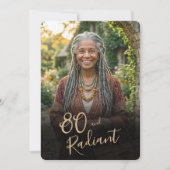80歳の節目を祝う「Signature Eighty and Radiant」記念写真 招待状 (正面)