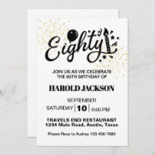 80歳の節目 誕生日 招待状 (正面/裏面)