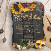 80歳の素敵な誕生日　農村の収穫　秋の誕生日 招待状