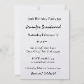 80歳の誕生カスタム日パーティーの招待状ピンクキャンドル 招待状 (裏面)