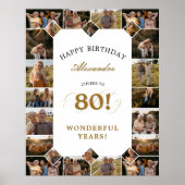 80歳の誕生日おめでとうフォトコラージュ ポスター (正面)