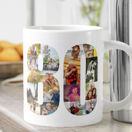 80歳の誕生日おめでとうフォトコラージュ 80 ジャンボコーヒーマグカップ