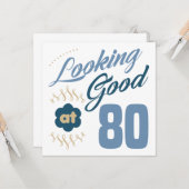 80歳の誕生日おめでとう カード (正面/裏面インサイチュ)