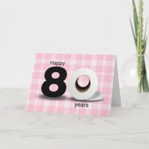 80歳の誕生日おめでとう トイレットペーパーのロール柄 カード