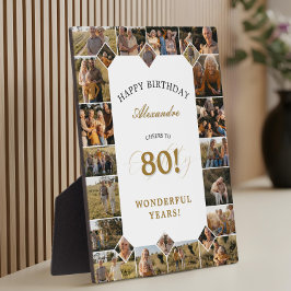 80歳の誕生日おめでとう！フォトコラージュ フォトプラーク