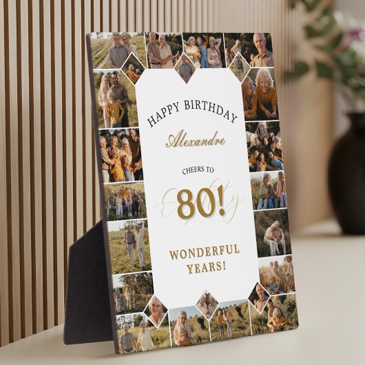 80歳の誕生日おめでとう!フォトコラージュ フォトプラーク