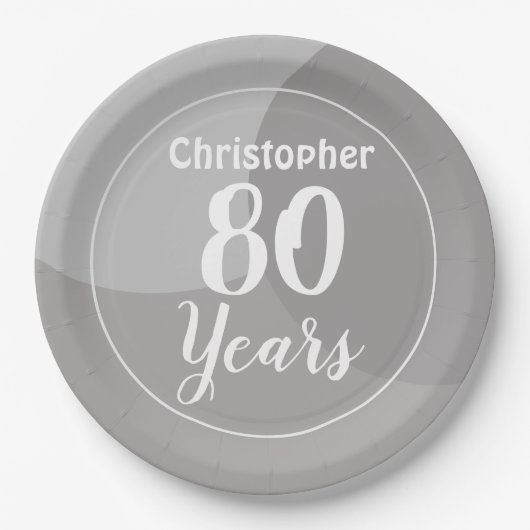 80歳の誕生日おめでとう ペーパープレート (正面)