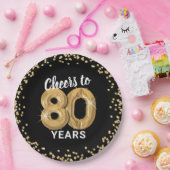80歳の誕生日おめでとう ペーパープレート (パーティー)