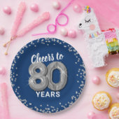 80歳の誕生日おめでとう ペーパープレート (パーティー)