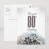 80歳の誕生日おめでとう! ポストカード (正面/裏面)