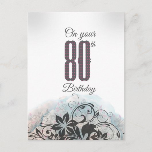 80歳の誕生日おめでとう! ポストカード (正面)