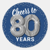 80歳の誕生日おめでとう ラウンドシール (正面)