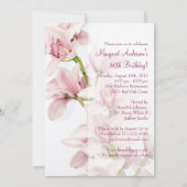 80歳の誕生日おめでとう | 写真 | ピンクのハス 招待状 (裏面)