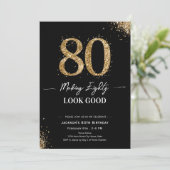 80歳の誕生日おめでとう 招待状 (スタンド正面)