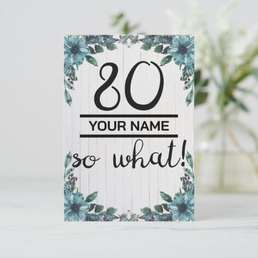 80歳の誕生日おめでとう 面白いギフト サンキューカード (スタンド正面)