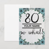 80歳の誕生日おめでとう 面白いギフト サンキューカード (正面/裏面)