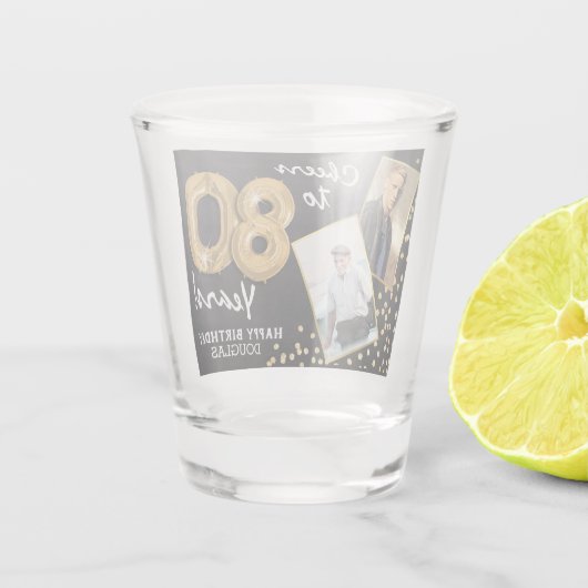 80歳の誕生日おめでとう 2枚組写真 ショットグラス (裏面)