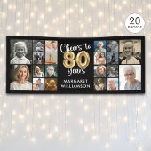 80歳の誕生日おめでとう 20枚フォトコラージュ 横断幕