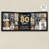 80歳の誕生日おめでとう 20枚フォトコラージュ 横断幕