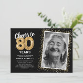 80歳の誕生日おめでとう 80歳の誕生日写真 招待状 (スタンド正面)