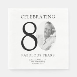 80歳の誕生日おめでとう Eighty Fabulous Years スタンダードランチョンナプキン