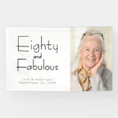 80歳の誕生日お祝い写真 エイティ アンド ファビュラス 横断幕 (横)