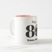 80歳の誕生日お祝い写真 ツートーンマグカップ (正面左)