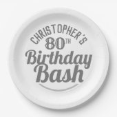80歳の誕生日お祝い紙皿 ペーパープレート (正面)