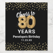 80歳の誕生日お祝い ワインラベル (シングルラベル)