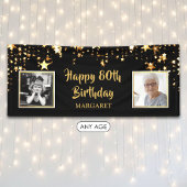 80歳の誕生日お祝い「今と昔」フォトパーソナライズデザイン 横断幕